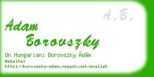 adam borovszky business card