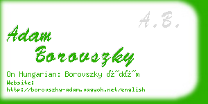 adam borovszky business card